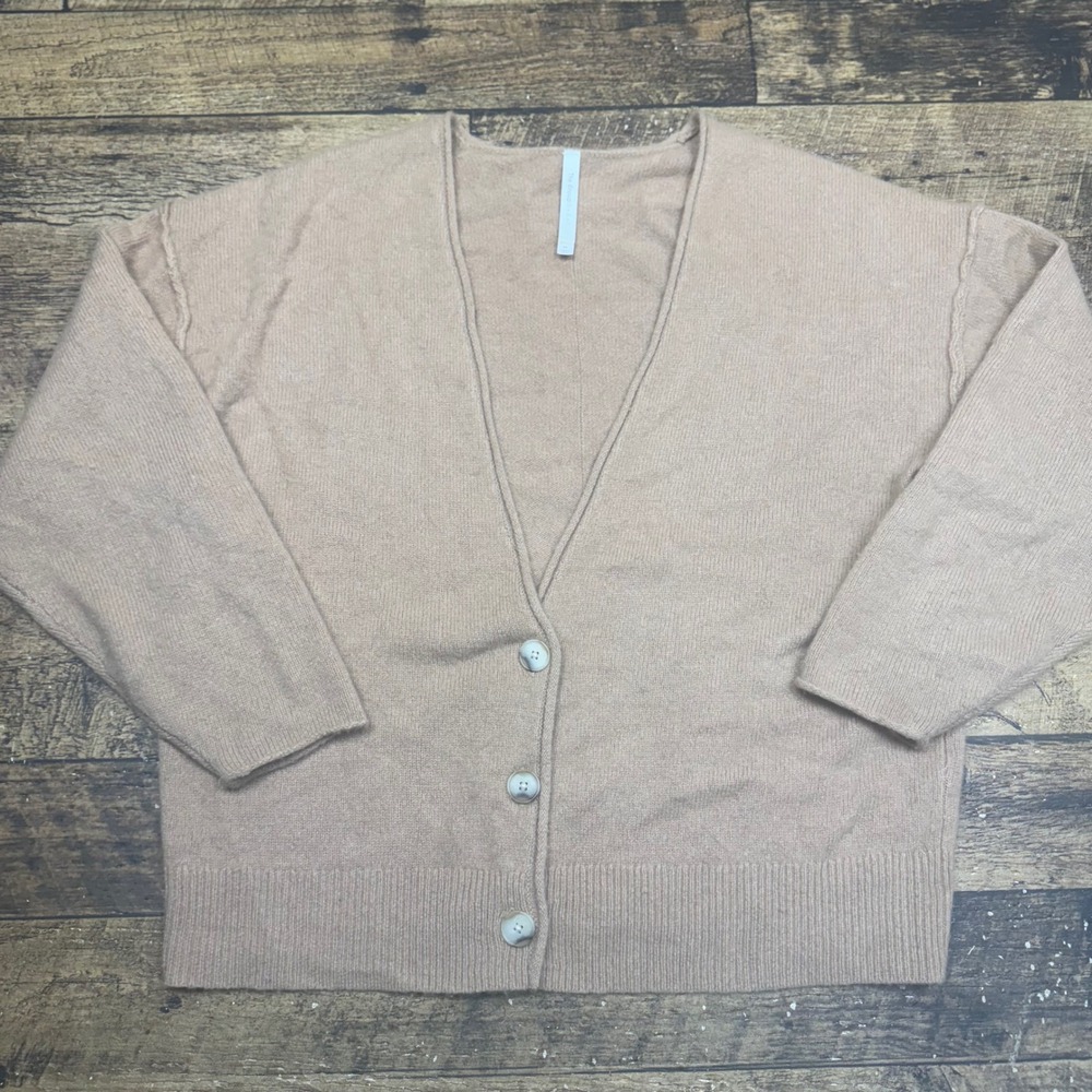 The Group BABATON Women's Cardigan Sweater Neutral Tan Button Front Size M‎